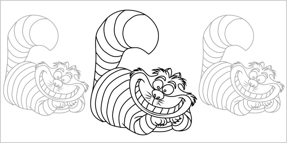 disney cheshire cat cartoon drawing lesson