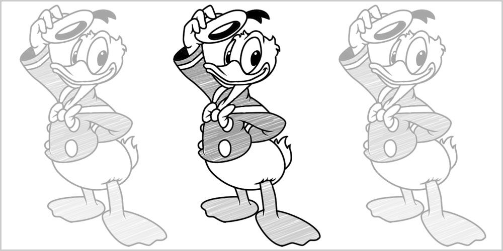 donald duck cartoon drawing lesson