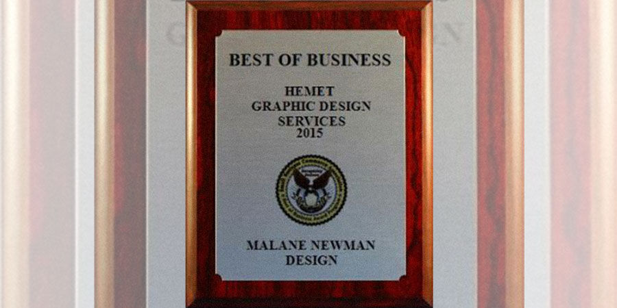 feature image malane newman design wins award for Best of Hemet in Graphic Design Services 2015