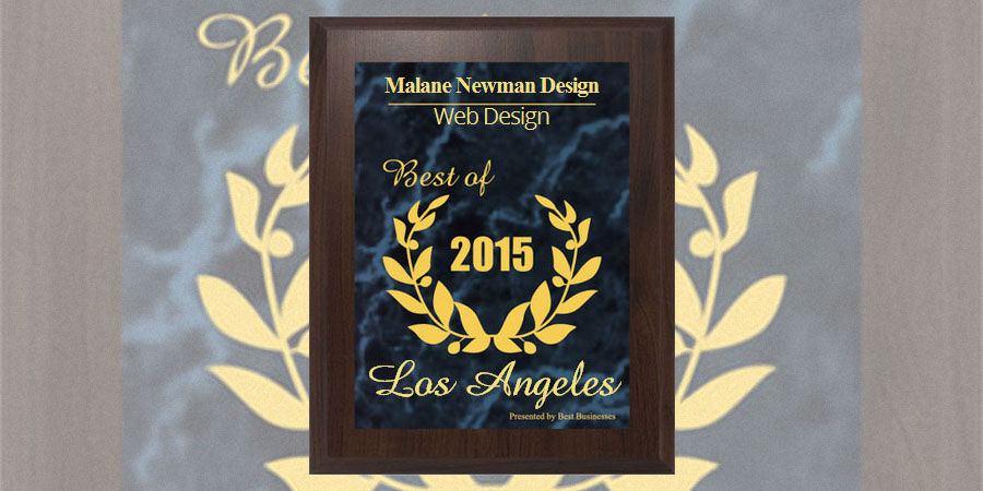 malane newman design wins award second year in a row for best of los angeles in web design 2015