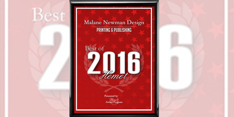 feature image malane newman design wins award for Best of Hemet in Printing & Publishing 2016