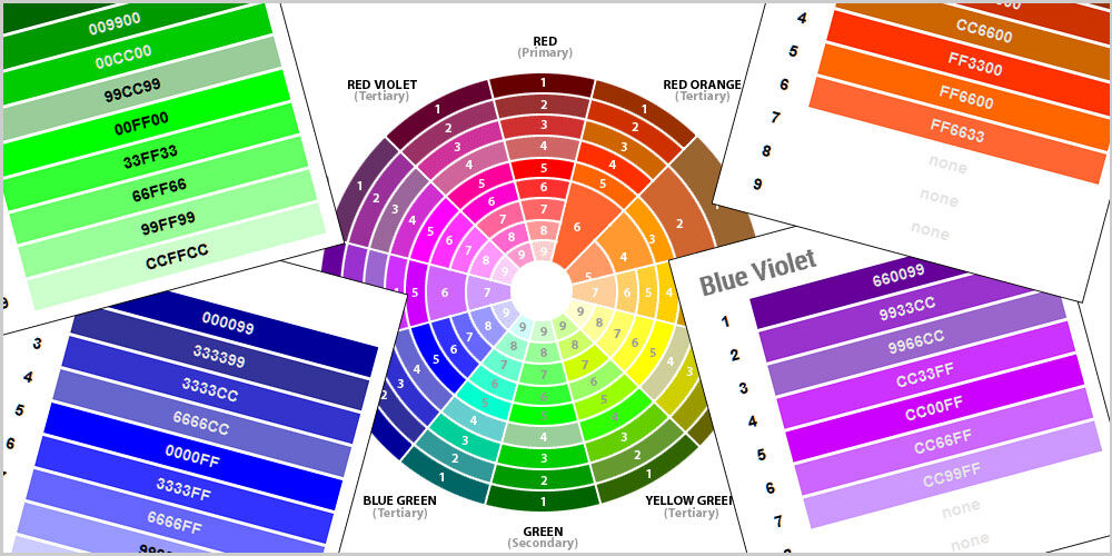 web safe color listed by color scheme